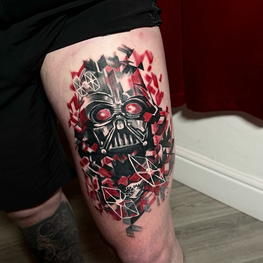 Skull Shaped Triceps Color Tattoo
