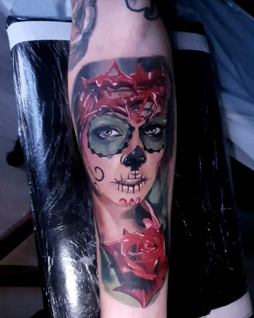 Women Hand Color Tattoo